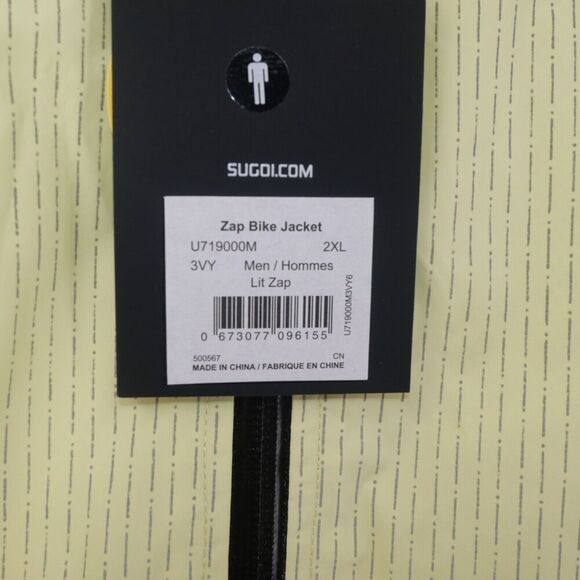 NEW SUGOI Zap Training Men's Reflective Cycling Jacket 2XL Lit Zap Yellow - Picture 3 of 8